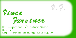 vince furstner business card